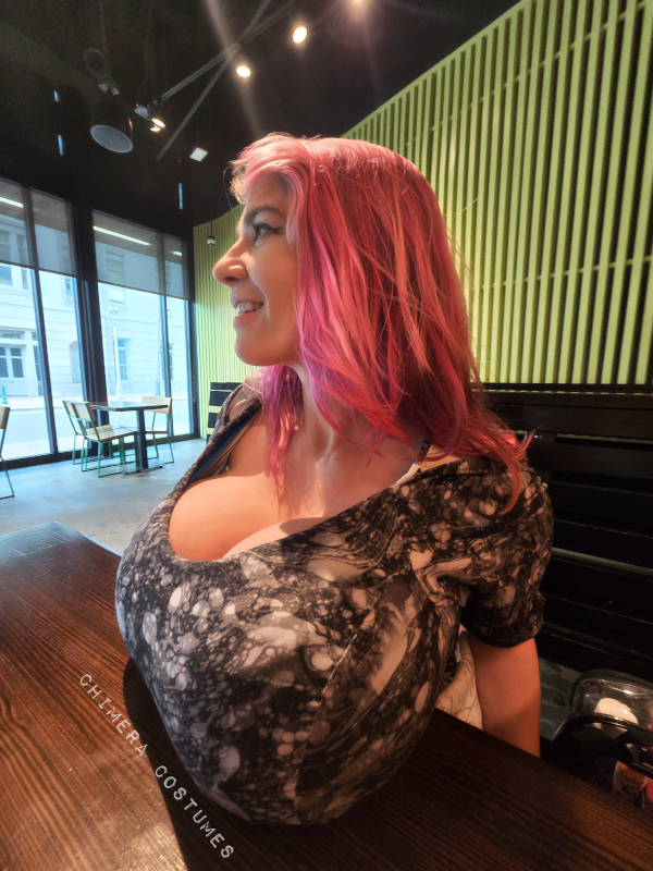 hentai mommy black lace giant fake tits pink hair fantasy fuel